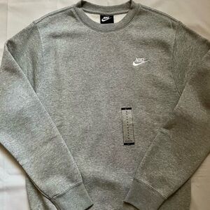 Nike Sportswear Club Fleece Men's Heather Gray Pullover Crewneck Sweater